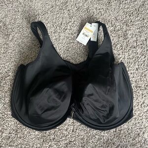 Delimira Plus Size Posture Bra Front Closure Black size 40N NWT